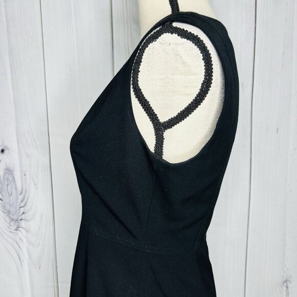 Calvin Klein Short Sheath Dress Sleeveless Zip Up Black Women Sz 4 LBD - Picture 7 of 11